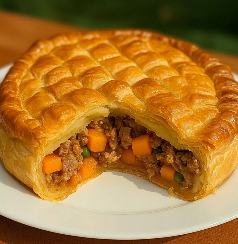 Golden Puff Pastry Meat Pie