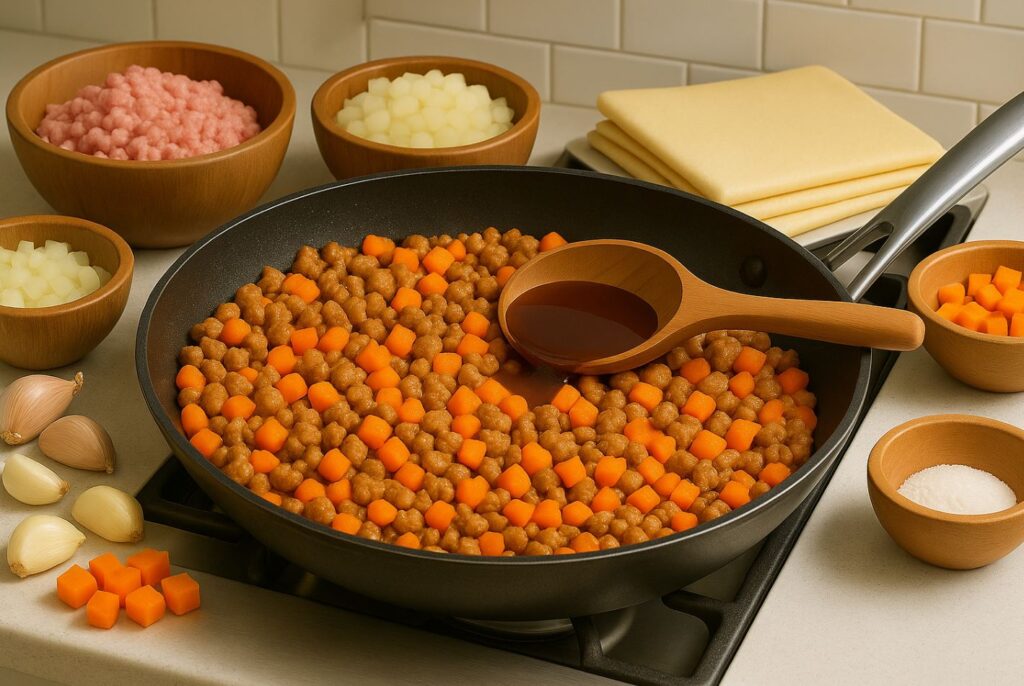 Golden Puff Pastry Meat Pie Recipe