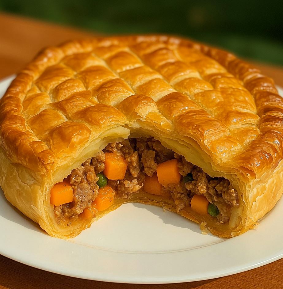 Golden Puff Pastry Meat Pie