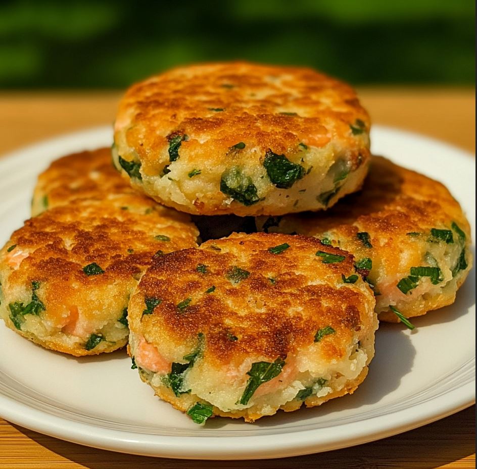 Mediterranean Salmon Patties Recipe with Feta