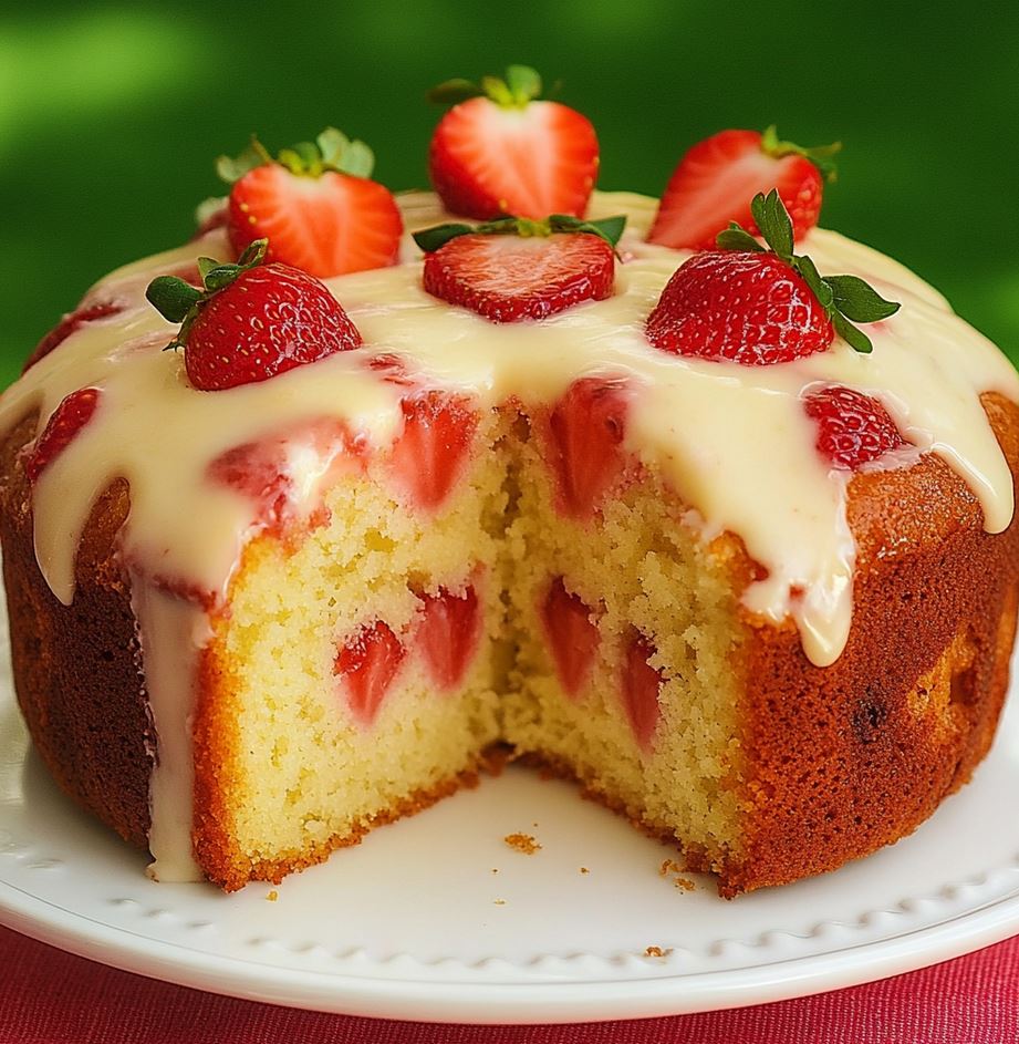 Strawberry Cream Cheese Pound Cake Recipe