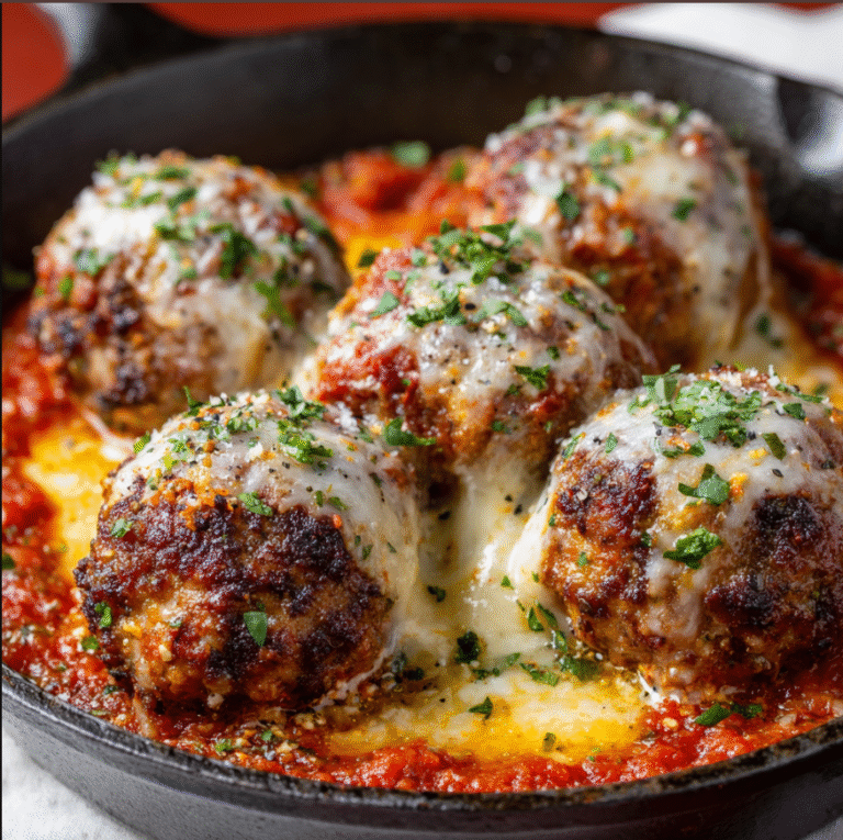 Mozzarella Stuffed Meatballs