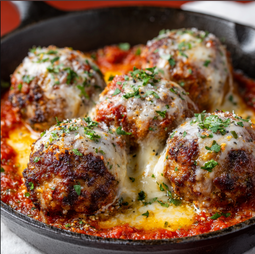 Mozzarella Stuffed Meatballs 1 Mozzarella Stuffed Meatballs