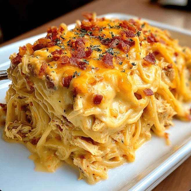Southern Cheesy Chicken Spaghetti Casserole