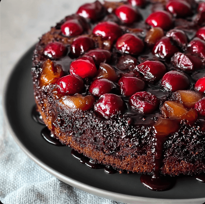Chocolate Cherry Upside Down Cake