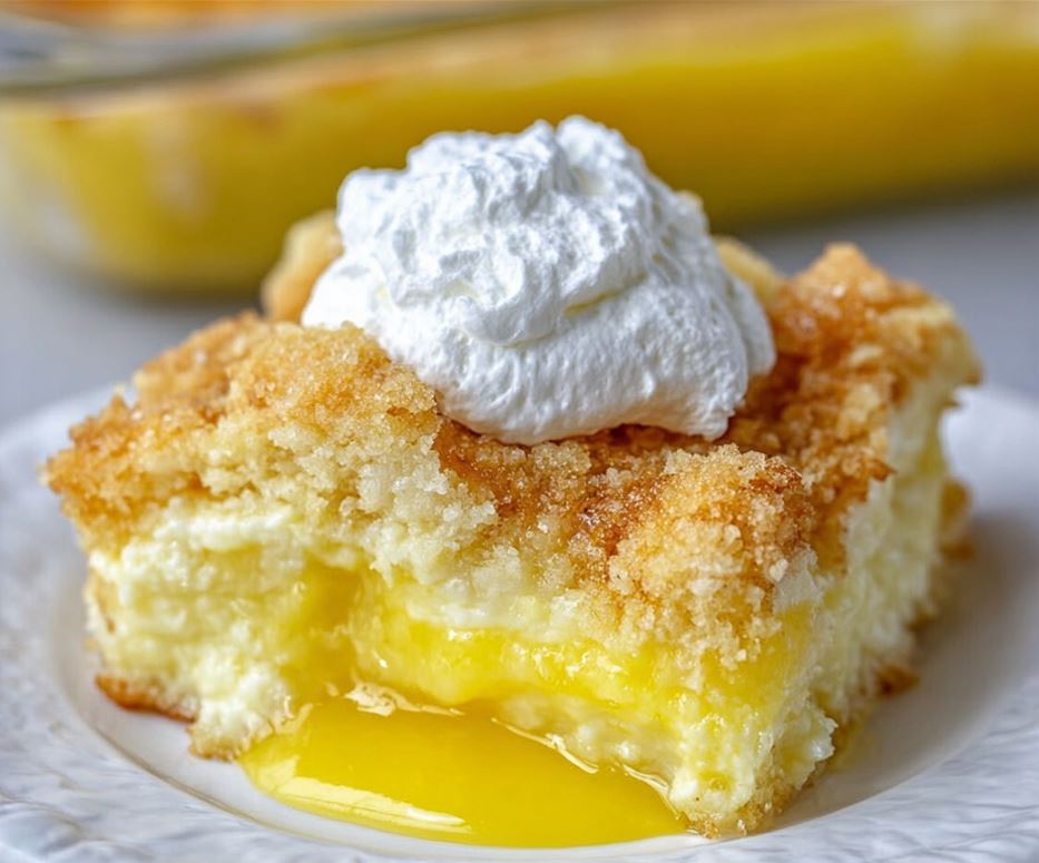 Lemon Cream Gooey Cake 1 Lemon Cream Gooey Cake