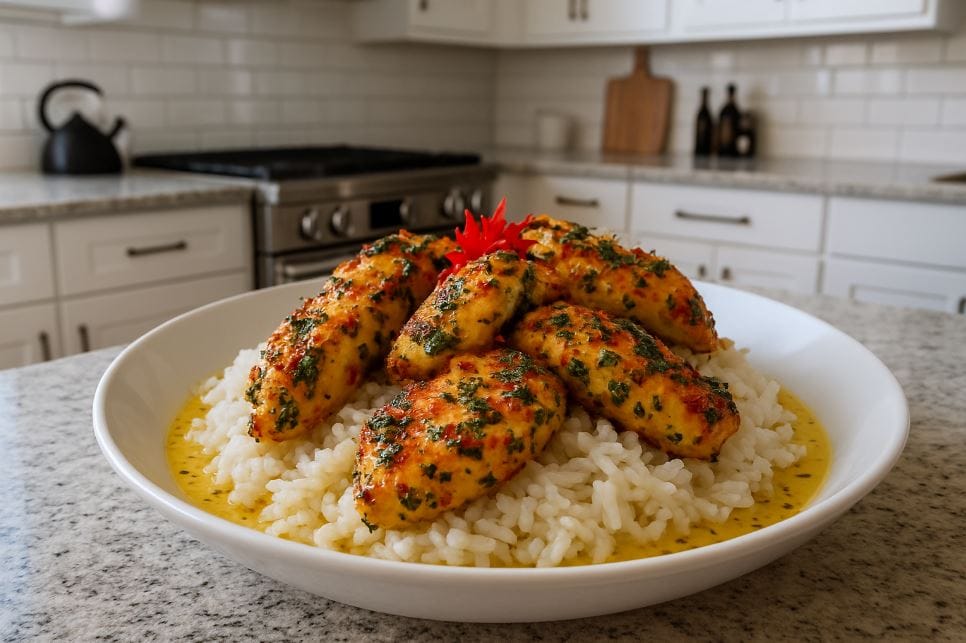 Chicken Scampi with Creamy Garlic Parmesan Rice: The Weeknight Pasta Glow-Up 2 Chicken Scampi with Creamy Garlic Parmesan Rice