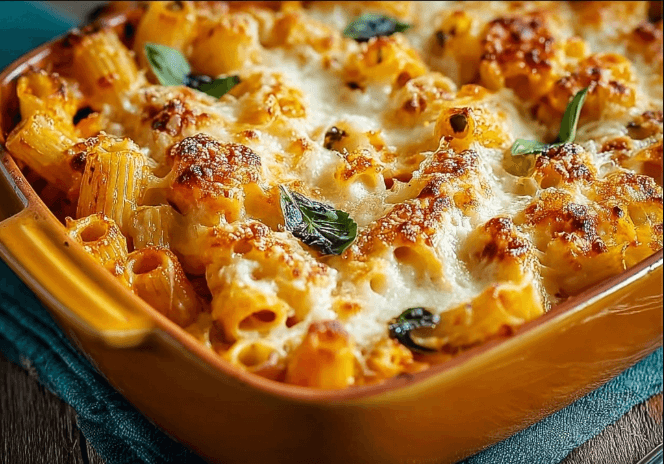 Cheesy Pumpkin Pasta Bake