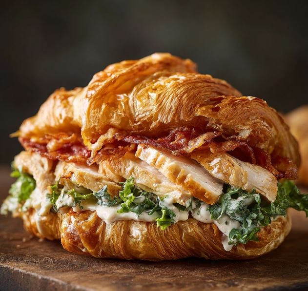 Chicken Caesar Croissant Sandwich Recipee
