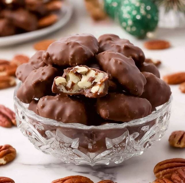 Chocolate Covered Pecans Grits and Pinecones