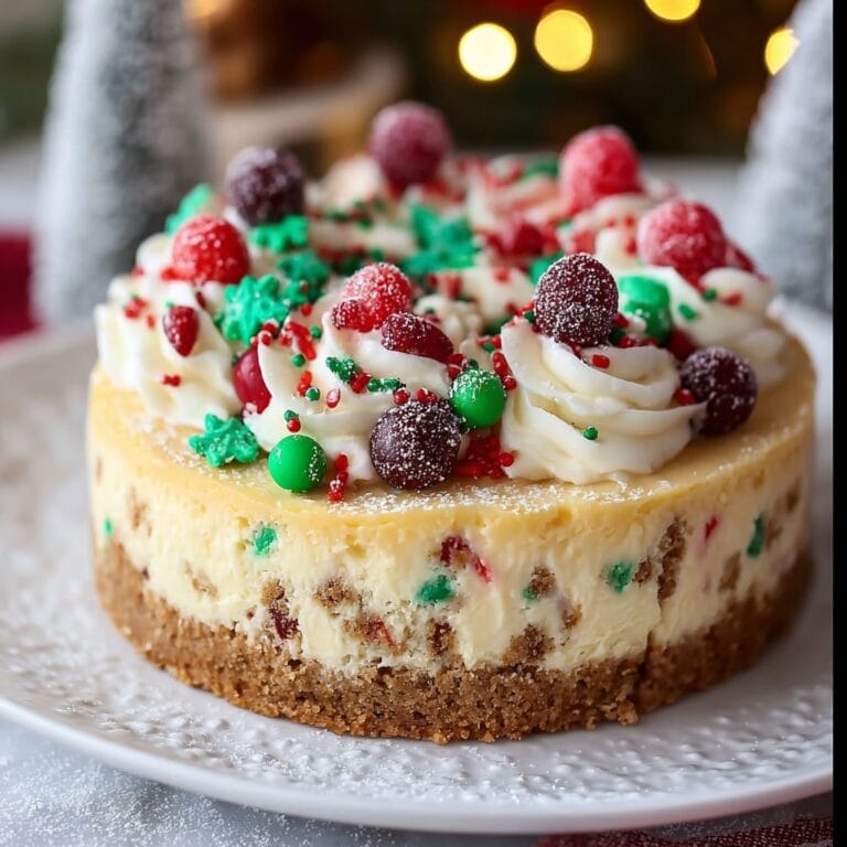 Christmas Sugar Cookie Cheesecake