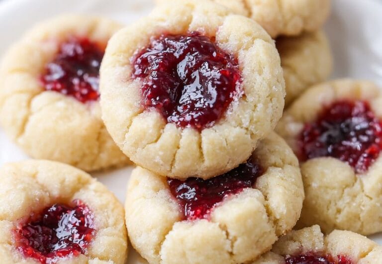 Raspberry Thumbprint Cookies