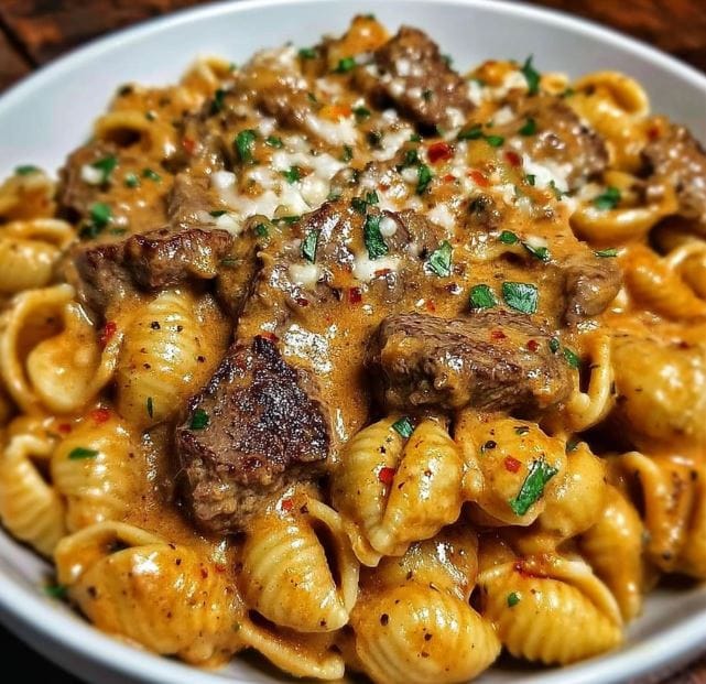 Creamy Paprika Steak and Shells – Rich, Comforting & Easy Pasta Recipe 1 Creamy Paprika Steak and Shells