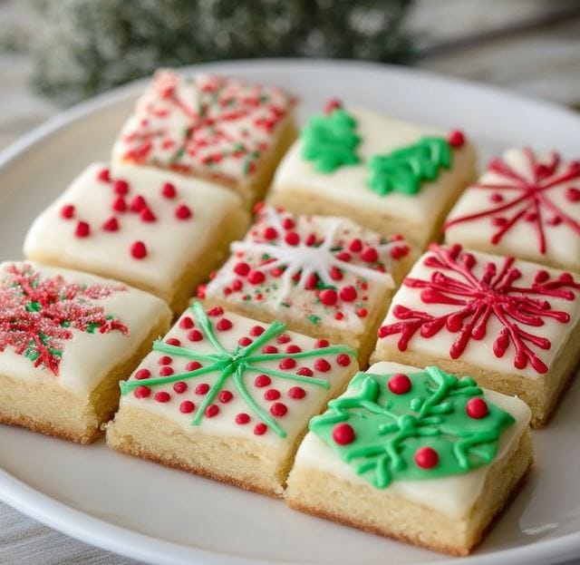 Festive Christmas Sugar Cookie Bars Delight