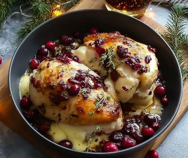 Impressive Cranberry Brie Stuffed Chicken