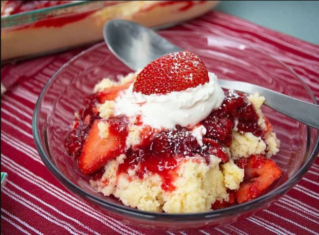 Strawberry Cheesecake Dump Cake