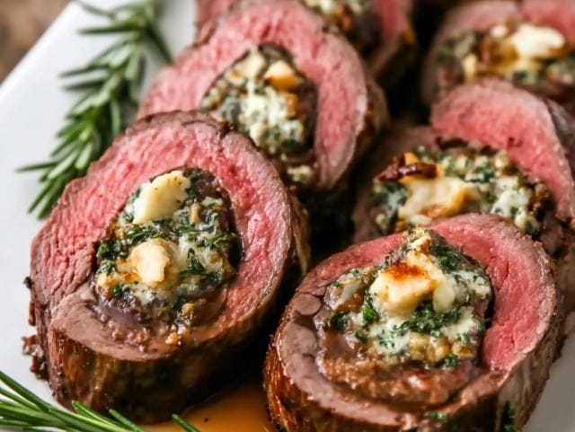 Best Christmas Stuffed Beef Tenderloin