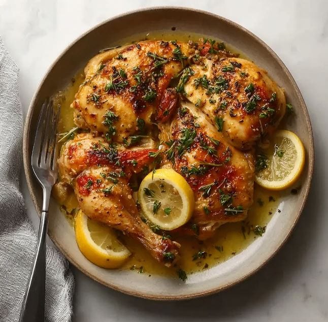 Herb-Roasted Chicken With Lemon Butter