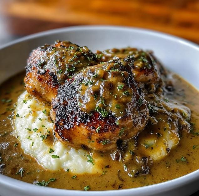 Smothered Chicken Thighs Gravy: A Comforting Homestyle Meal 1 Savory Smothered Chicken Thighs with Creamy Gravy Delight