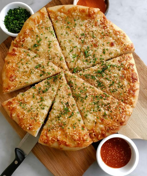 Cheesy Garlic Bread Pizza