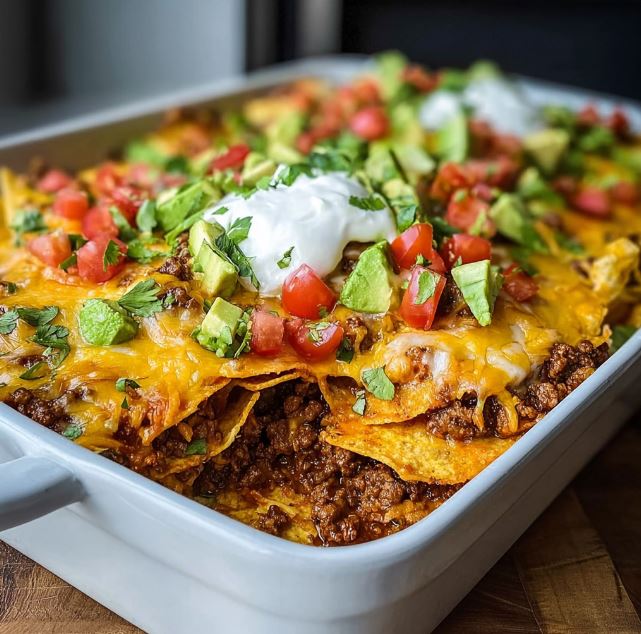 Loaded Beef Nacho Casserole