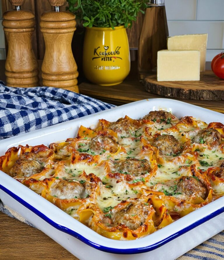 Baked Meatball Pasta (Oven Dish)