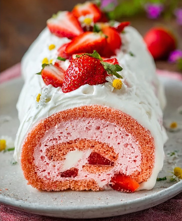 Delightful Strawberry Roll Cake: A Sweet Homemade Delight