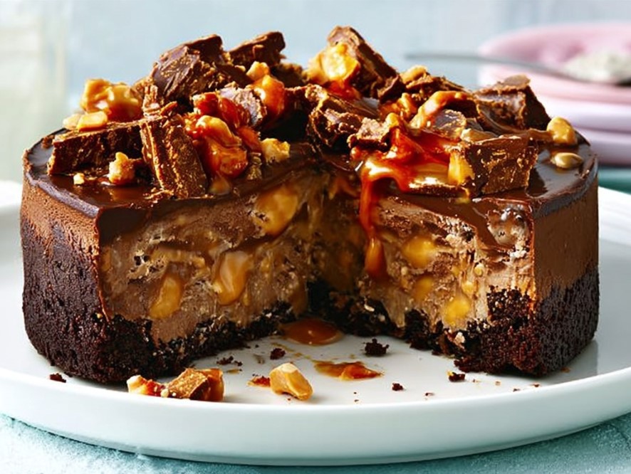 Snickers Cheesecake: A Decadent Delight for Chocoholics 1 Snickers Cheesecake: A Decadent Delight for Chocoholics