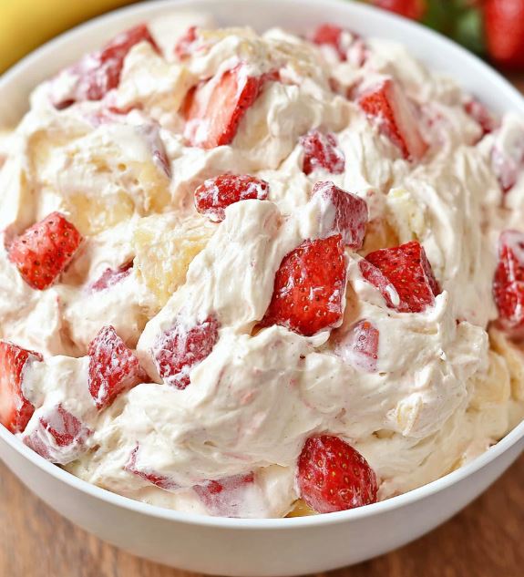 Delightfully Creamy Strawberry Cheesecake Salad