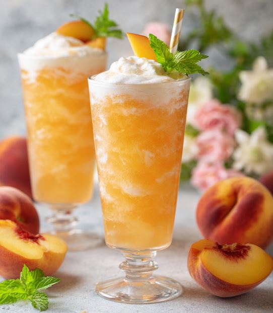 Peach Cream FizzA Delightful Summer Sipper