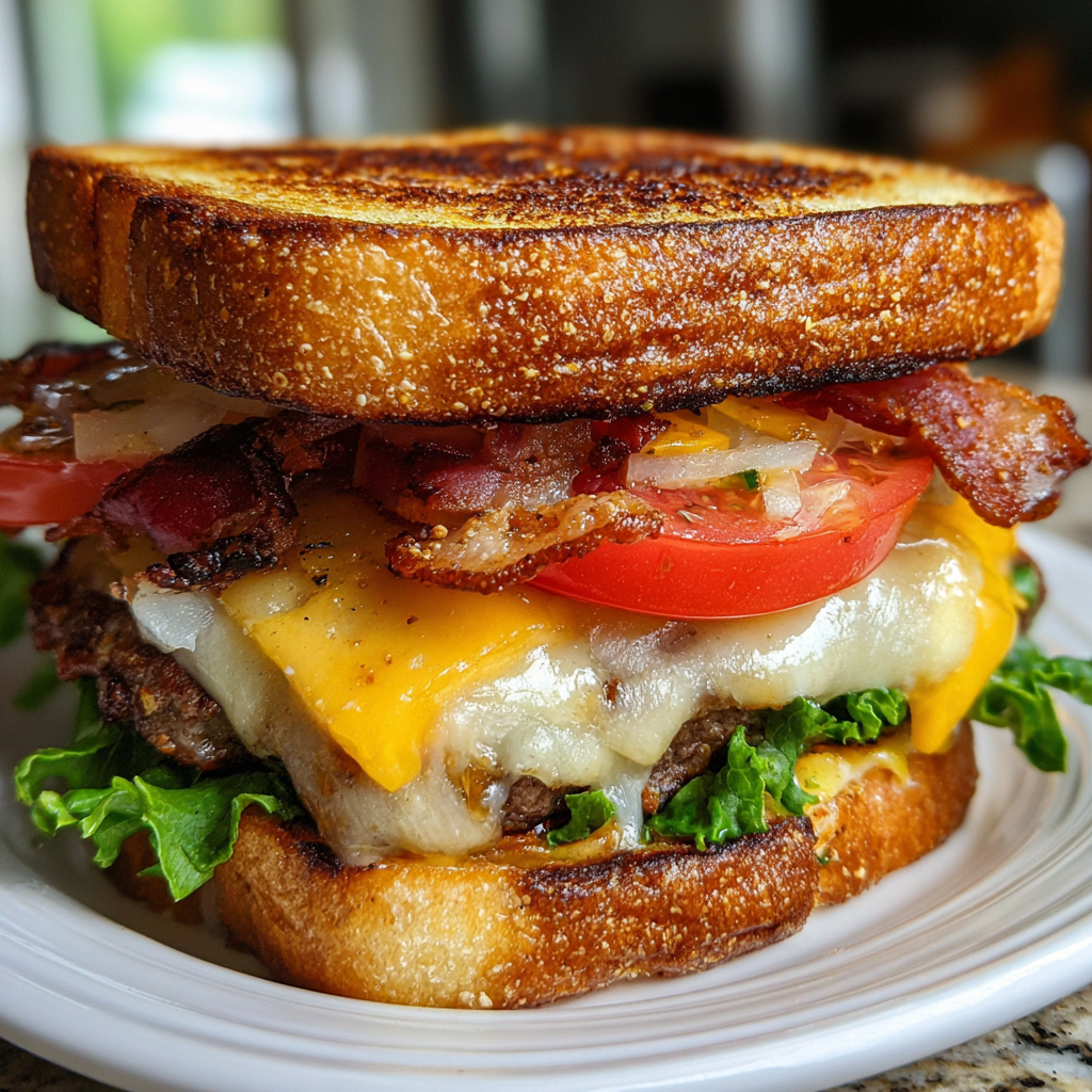 Mouthwatering Bacon Cheeseburger Grilled Sandwich 2 Bacon Cheeseburger Grilled Sandwich
