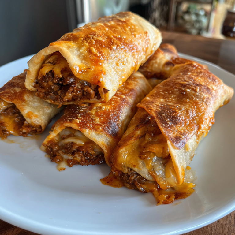 Cheesy Beef Chimichangas