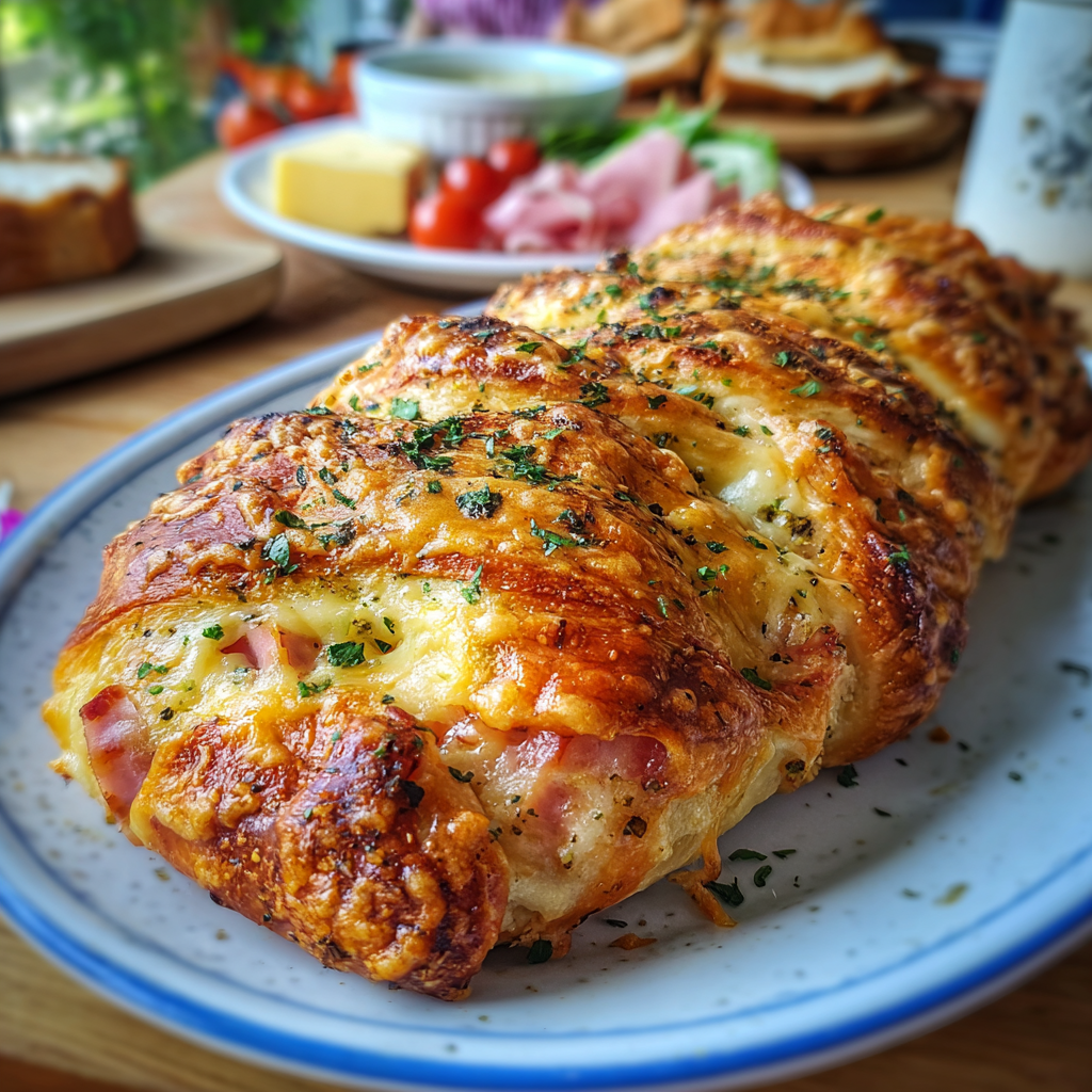 Mouthwatering Cheesy Ham Braid: Irresistible Comfort Food 2 Cheesy Ham Braid