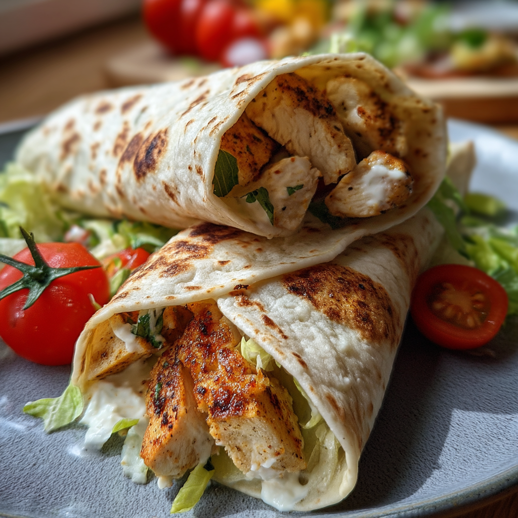 Delectable Creamy Chicken Wraps: A Flavor-Packed Delight 2 Creamy Chicken Wraps from another angle