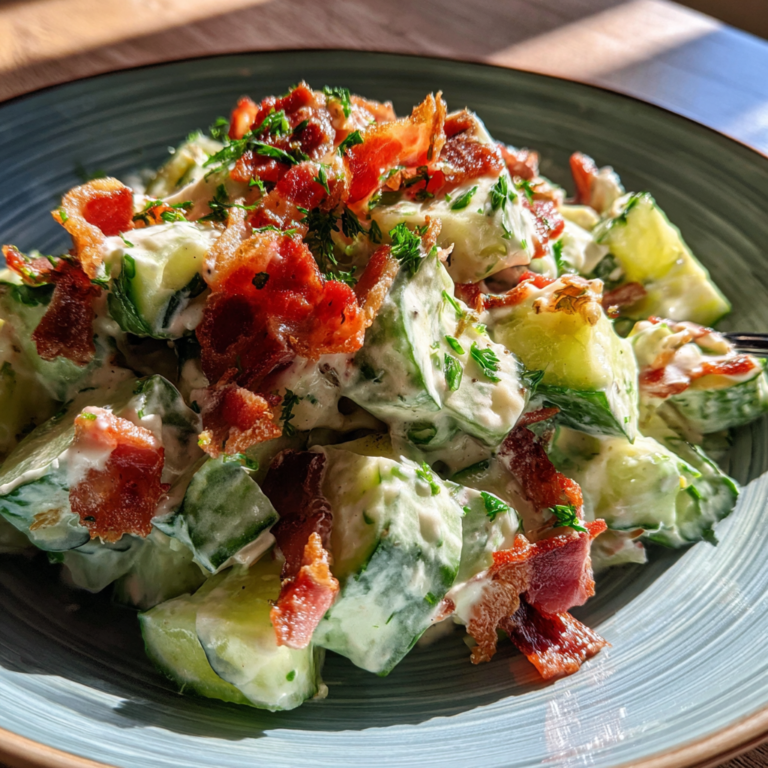 Creamy Cucumber Bacon Salad