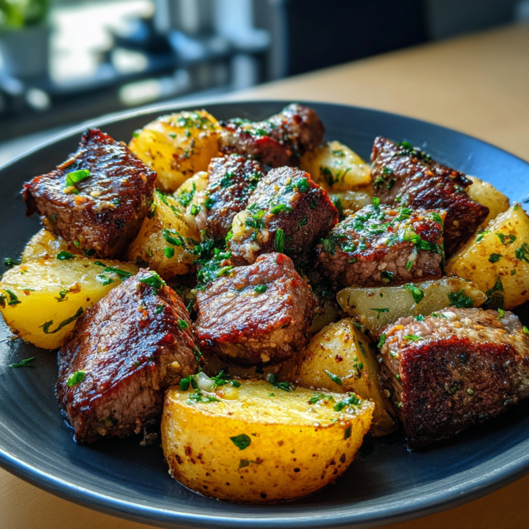 Garlic Butter Steak Bites & Potatoes