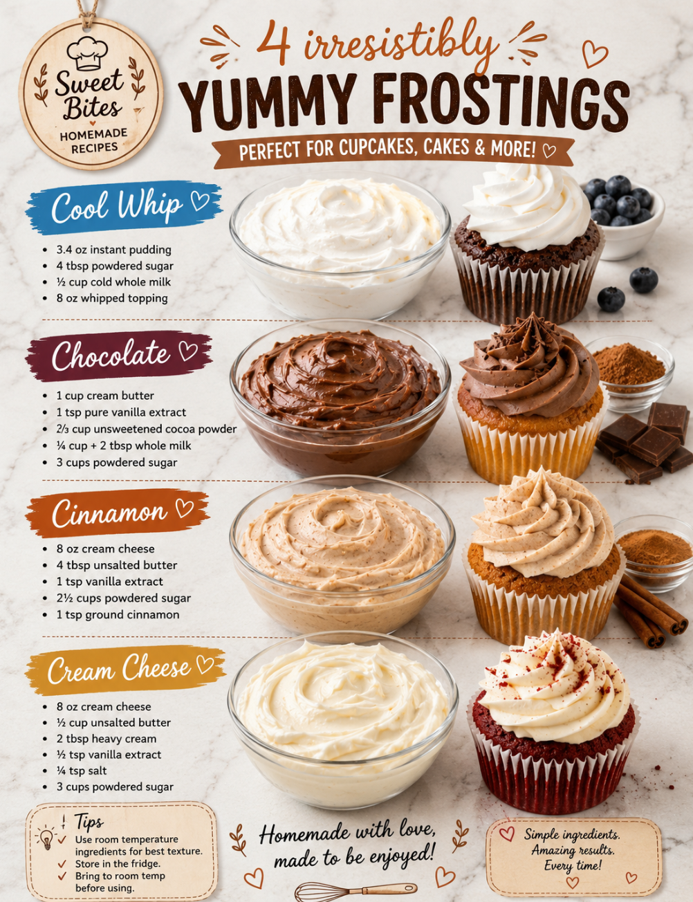 Delectable Frostings: 4 Irresistibly Yummy Recipes 1 4 Irresistibly Yummy Frostings