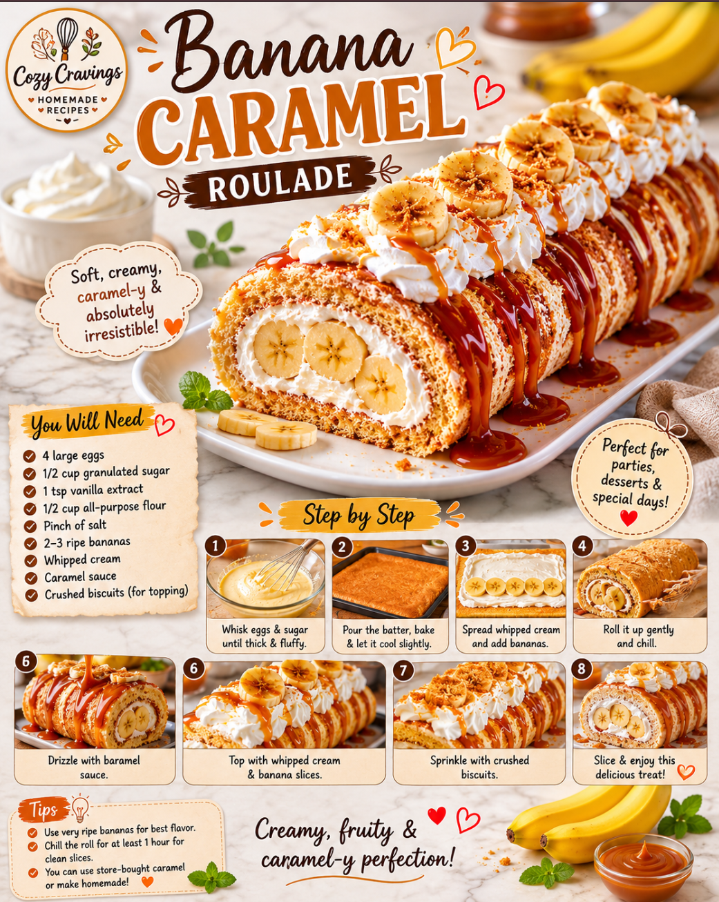 Indulgent Banana Caramel Roulade: A Delightful Twist 1 Banana Caramel Roulade