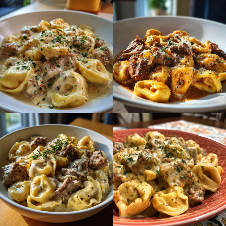 Slow Cooker Creamy Beef Tortellini