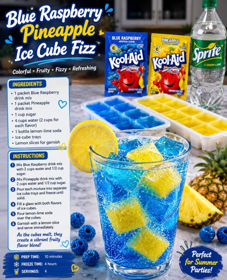 Blue Raspberry Pineapple Ice Cube Fizz