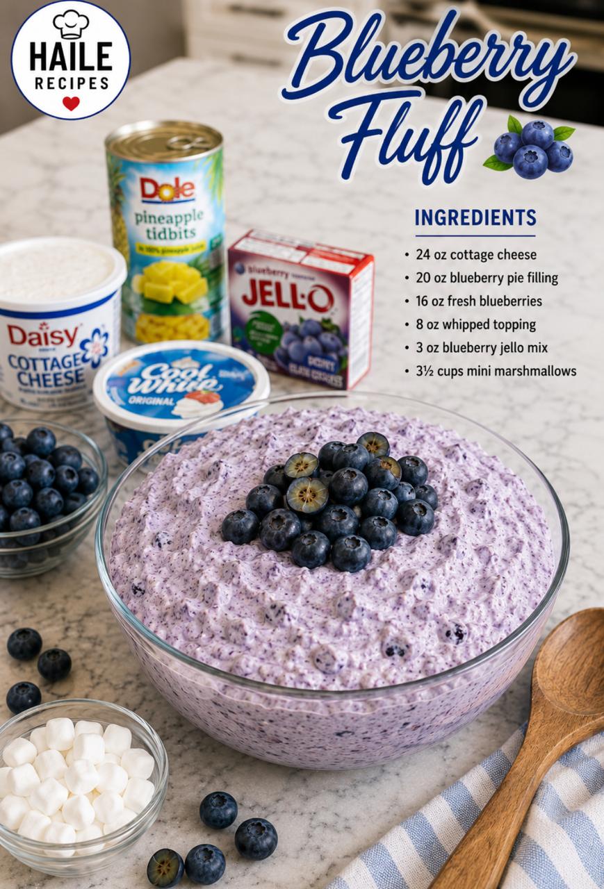 Delightful Blueberry Fluff: A Fluffy, Creamy Delight 1 Blueberry Fluff