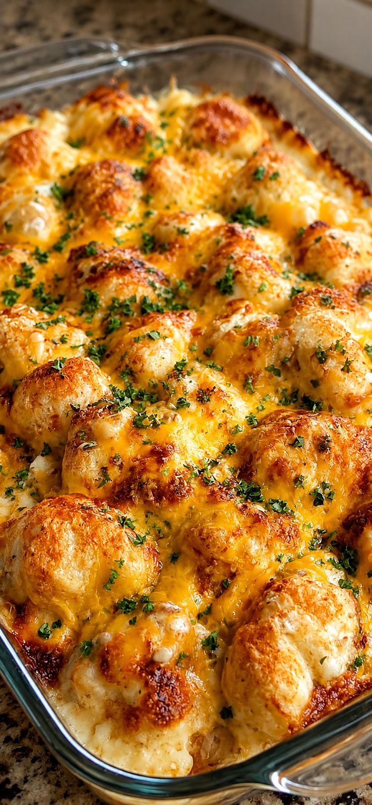 Cheesy Garlic Biscuit Casserole