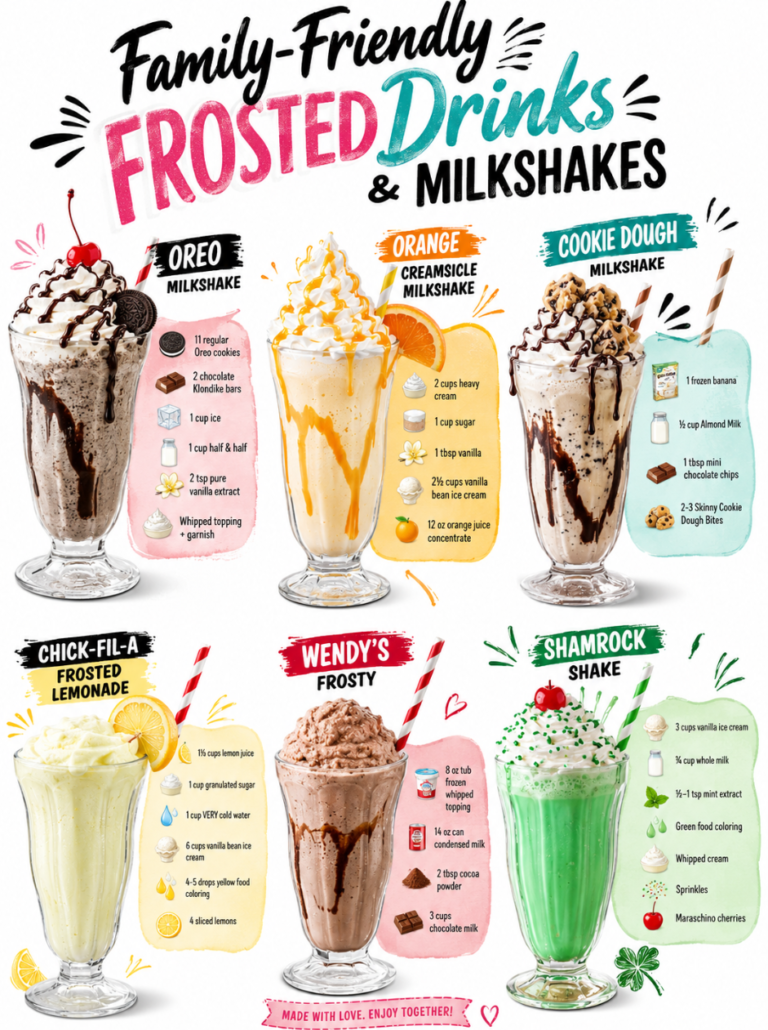 Family-Friendly Frosted Drinks & Milkshakes