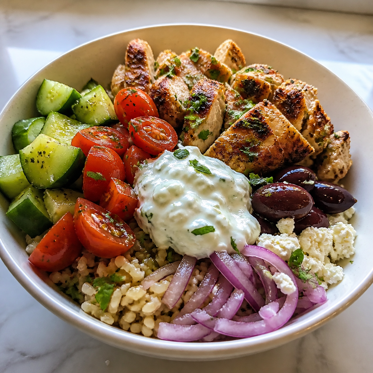 Greek Chicken Power Bowl Recipe - Healthy & Hearty 1 Greek Chicken Power Bowl Recipe - Healthy & Hearty