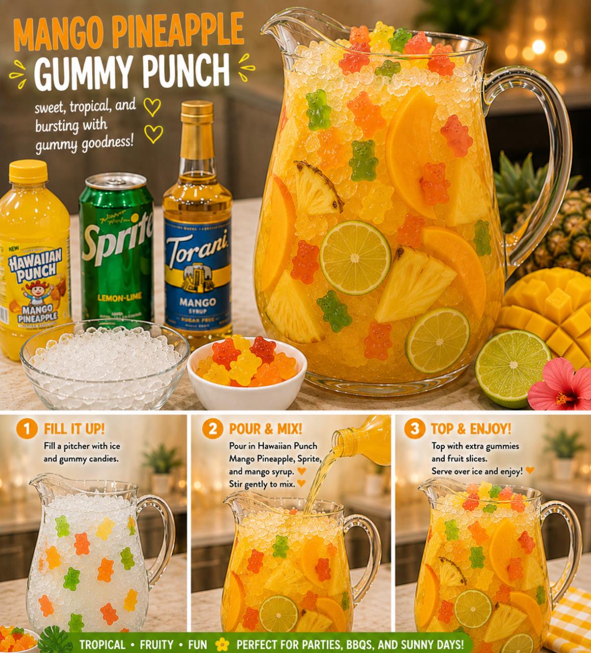 Delectable Mango Pineapple Gummy Punch: A Tropical Delight 1 Mango Pineapple Gummy Punch