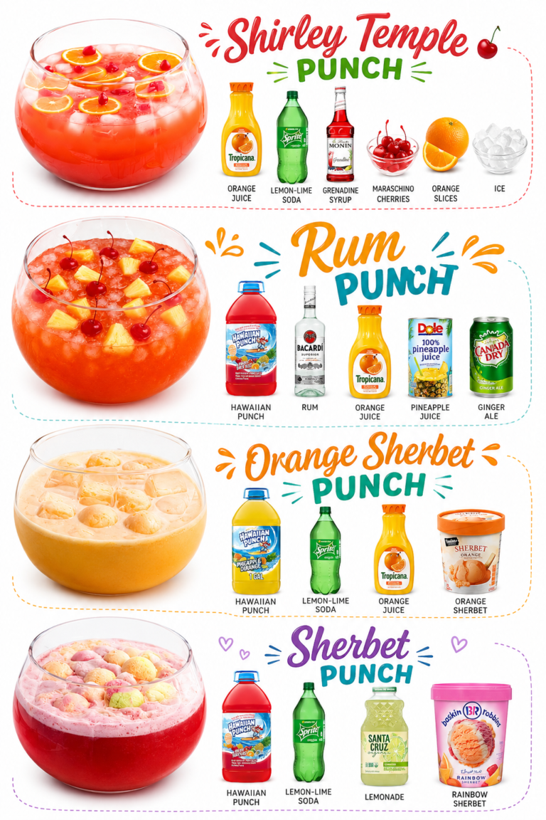 Shirley Temple, Rum, and Sherbet Punches