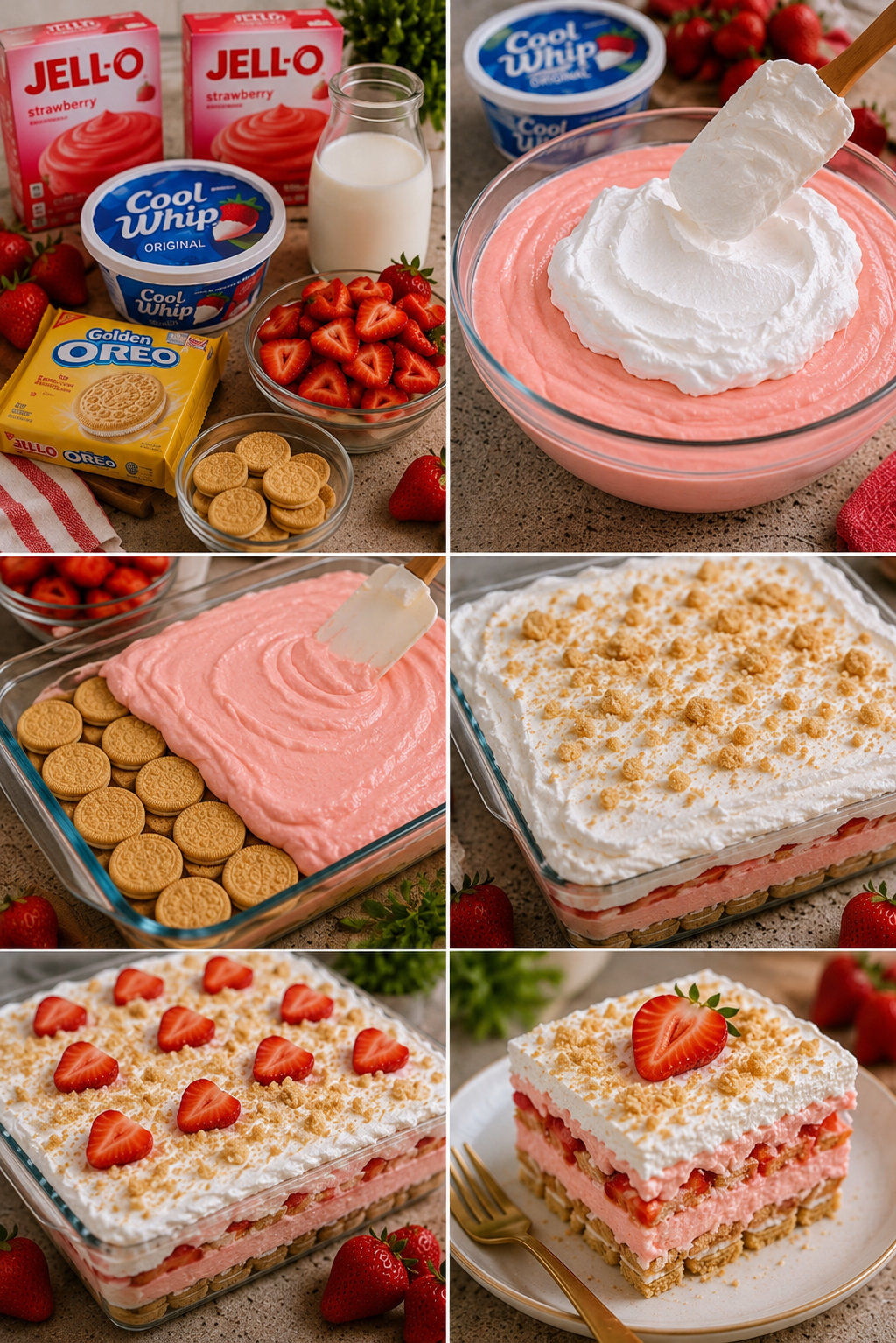 Strawberry Jell-O Dessert