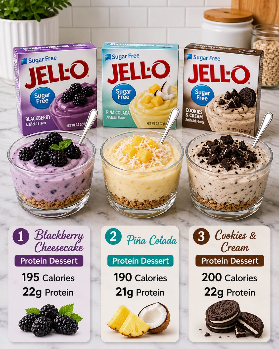 Sugar-Free Jell-O Protein Desserts