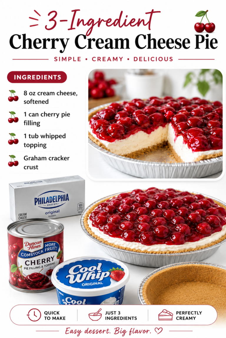 3-Ingredient Cherry Cream Cheese Pie