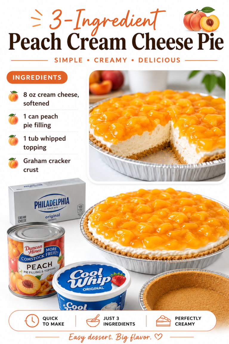 3-Ingredient Peach Cream Cheese Pie
